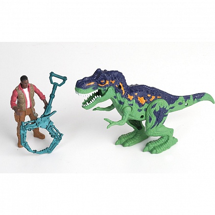 Игровой набор: Аллозавр и охотник со снаряжением 
